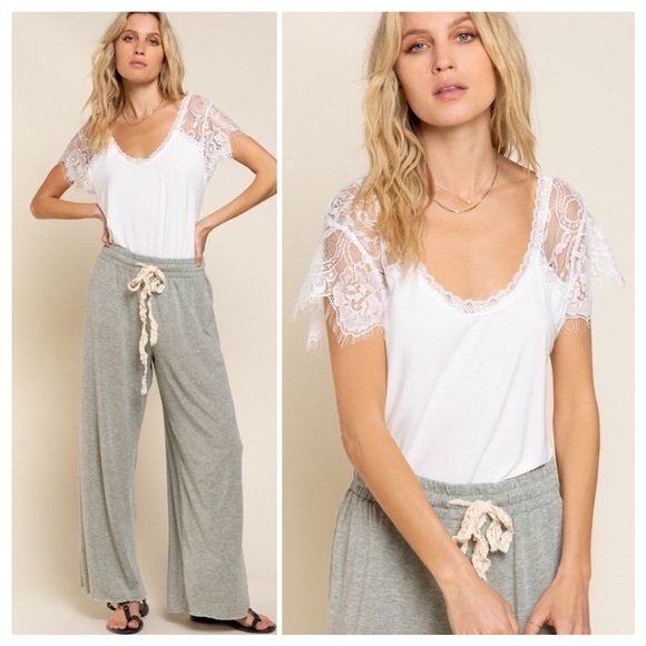 POL Sweetheart Scoop Neck Eyelash Tee - Picture 6 of 16